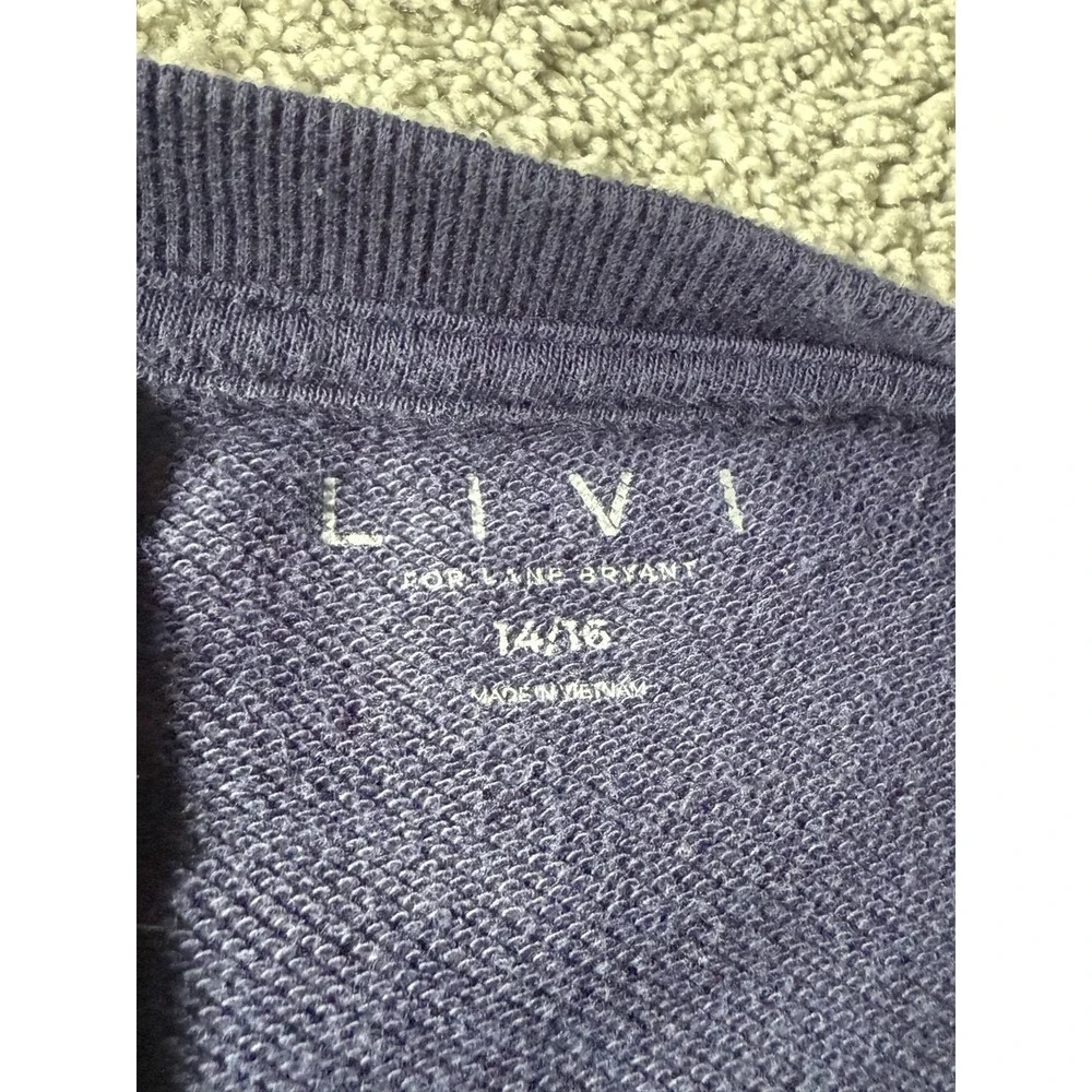LIVI 14-16 Plus Pullover Lightweight S/S Sweatshirt Blue Activewear Short Sleeve - Picture 4 of 7